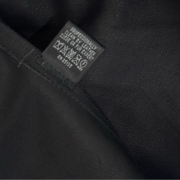 Lafayette 148 New York Leather Wool Jacket Open Waterfall Black 8 - Picture 10 of 14